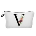 thumbnail image 1 of Leodye 1PCS Alphabet Initial Flower Makeup Bag - Personalized Cosmetic Bag, Birthday Gift for Women/Mom/Friend/Bride/Bridesmaid -7.1X5.3IN, 1 of 6