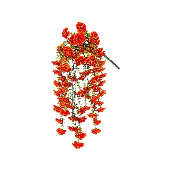 Leodye 1PCS Artificial Hanging Flowers, Realistic Faux Floral Wall Decor with Rattan for Indoor Home Scene Arrangement -29.52IN
