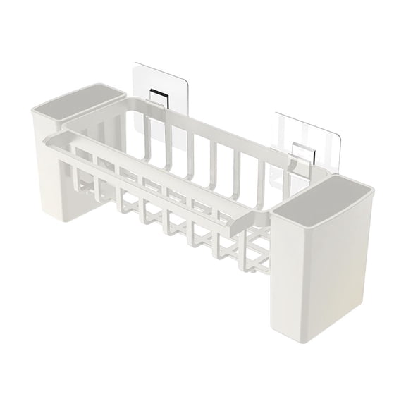 Leodye 1PCS Auto-draining Kitchen Sink Sponge Caddy Compact Efficient Home Countertop Sink Brush Organizer Tray -12.4x4.53x4.13in