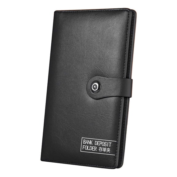Leodye 1PCS Bank Deposit Organizer Check Promissory Note Fixed Deposit Slip Folder Bill Document Wallet Passbook Receipt Holder -8.85*5.51IN