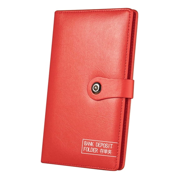 Leodye 1PCS Bank Deposit Organizer Check Promissory Note Fixed Deposit Slip Folder Bill Document Wallet Passbook Receipt Holder -8.85*5.51IN