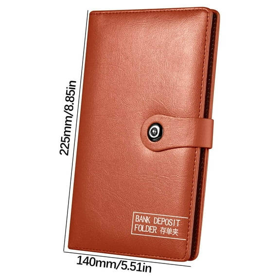Leodye 1PCS Bank Deposit Organizer Check Promissory Note Fixed Deposit Slip Folder Bill Document Wallet Passbook Receipt Holder -8.85*5.51IN