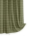 thumbnail image 1 of Leodye 1PCS Bohemian Vintage Striped Linen Shower Curtain - Heavy Duty Water-repellent with Tassels -70.86x70.86in, 1 of 7