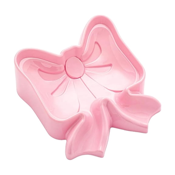 Leodye 1PCS Bowknot Shaped Soap Drainage Tray Cute Practical Home Bathroom Water-accumulation Prevention Soap Storage Rack -5.91×5.31×2.36in