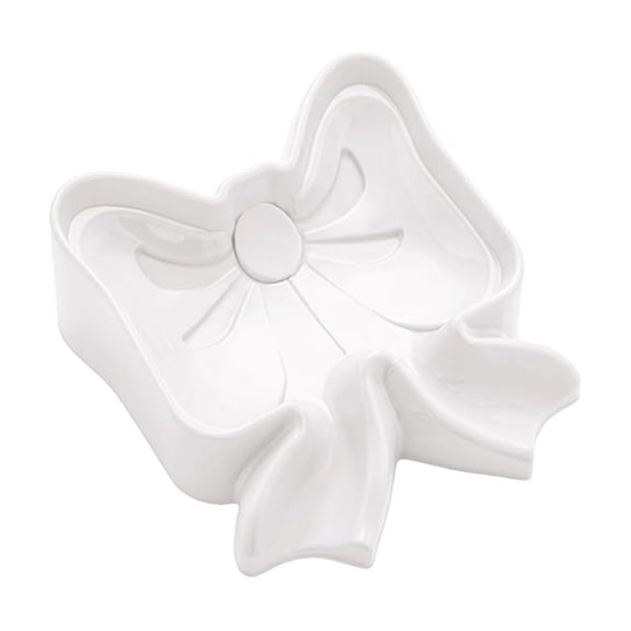 Leodye 1PCS Bowknot Shaped Soap Drainage Tray Cute Practical Home Bathroom Water-accumulation Prevention Soap Storage Rack -5.91×5.31×2.36in