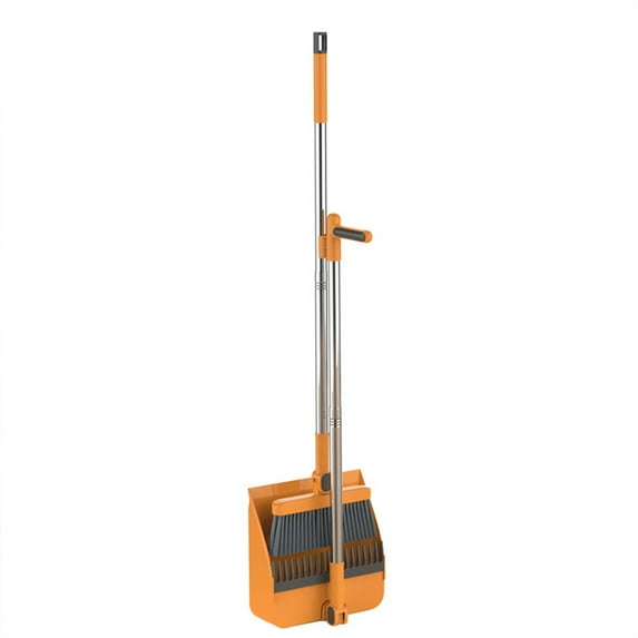 Leodye 1PCS Brooms Indoor Rotatable Standing Storage Buckle Type Brooms and Dustpan Set with Scraping Teeth and Scraper Cleaning Suitable for Home-37.8x8.66x3.15in
