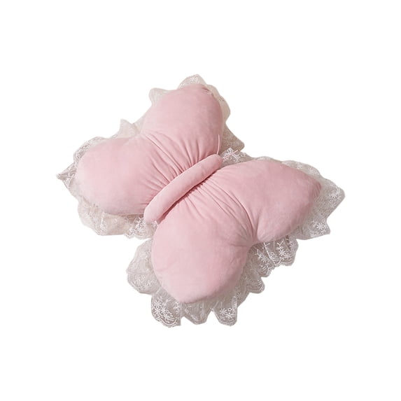 Leodye 1PCS Butterfly Throw Pillow, Butterfly Shaped Decorative Pillow for Sofa Couch Bed, Plush Velvet Lumbar Support Cushion for office Chair & Car Seat -16.53x16.56in