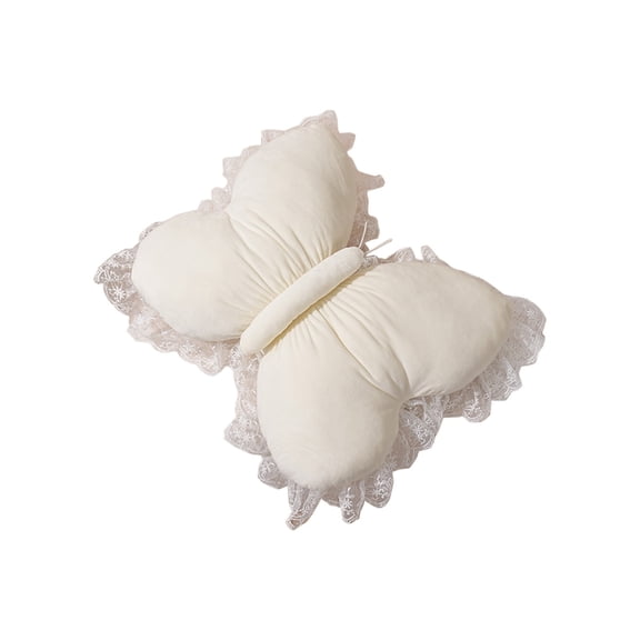 Leodye 1PCS Butterfly Throw Pillow, Butterfly Shaped Decorative Pillow for Sofa Couch Bed, Plush Velvet Lumbar Support Cushion for office Chair & Car Seat -16.53x16.57in