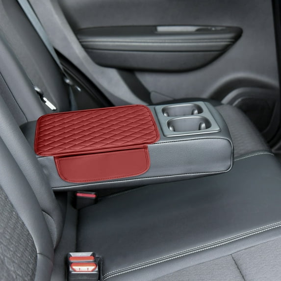Leodye 1PCS Car Armrest Box Cushion Multifunctional Storage Bag, Leather Car Arm Rest Cover Cushion , Universal Automotive Armrest Protector Storage Box-17.52*12.4IN