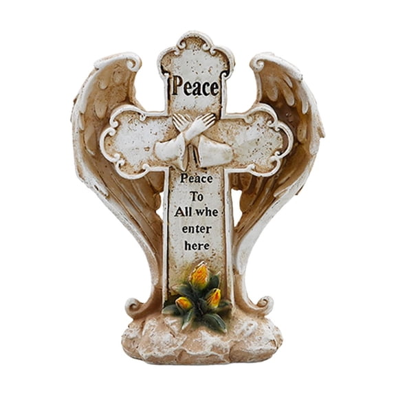 Leodye 1PCS Cemetery Hand Ornament Gravestone Decor for Garden Lawn Grave Memorial -8.27x6.69x2.76in