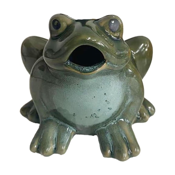 Leodye 1PCS Ceramic Frog Garden Statue Decorative Weather-resistant Home Courtyard Garden Landscape Ornament -4.3*2.8*2.4in