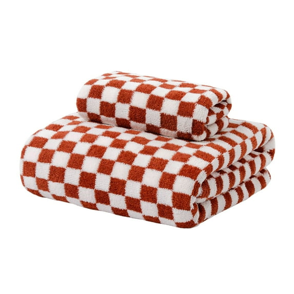 Leodye 1PCS Checkerboard Grids Velvet Bath Towel , Soft & Absorbent & Quick Dry, Towels for Bathroom, Pool, Beach-29.53*13.78IN