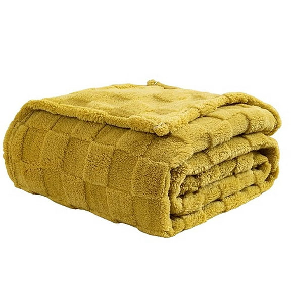 Leodye 1PCS Chessboard Ta Furong Blanket, Knitted Blanket with Checkerboard Grid Pattern, Soft Cozy Fluffy Blankets for Couch Bed Sofa, Warm Fuzzy Plaid Blanket for All Seasons-27.56*39.37IN