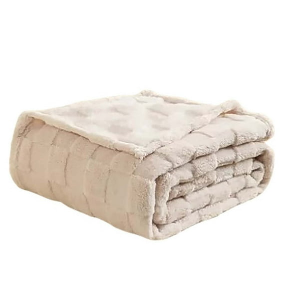 Leodye 1PCS Chessboard Ta Furong Blanket, Knitted Blanket with Checkerboard Grid Pattern, Soft Cozy Fluffy Blankets for Couch Bed Sofa, Warm Fuzzy Plaid Blanket for All Seasons-27.56*39.37IN