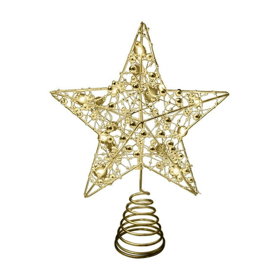 Leodye 1PCS Christmas Decoration Five Pointed Star Lamp Iron Star Decoration Christmas Tree Luminous Tree Top Star-7.87in*9.84in*2.36in
