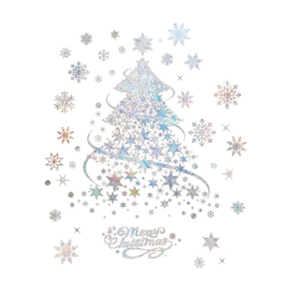 Leodye 1PCS Christmas Snowflake Stickers - Cling Window Decals for Shop & Home -19.69*13.78in