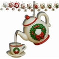 thumbnail image 1 of Leodye 1PCS Christmas Teapot Ornament : Coffee and Tea Gifts Glass Blown Ornaments for Christmas Tree, Holly Teapot-3.15IN, 1 of 3