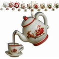 thumbnail image 1 of Leodye 1PCS Christmas Teapot Ornament : Coffee and Tea Gifts Glass Blown Ornaments for Christmas Tree, Holly Teapot-3.15IN, 1 of 3
