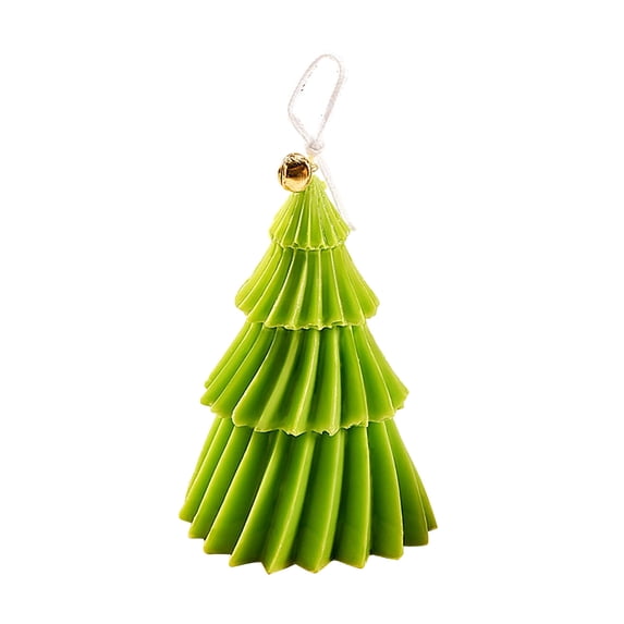 Leodye 1PCS Christmas Tree Shaped Candle Tabletop Festive Display Ornament Suitable for Home Holiday Layout and Festival Gift -4.33 × 3.15 × 3.15 in