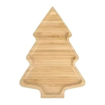 Leodye 1PCS Christmas Wooden Serving Tray - Flatware Tray & Tabletop Decor, Supplies for Christmas Table Decoration -10.98x9.84x0.53in