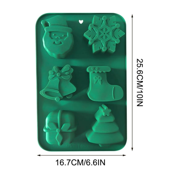 Leodye 1PCS Christmas-shaped Baking Molds - for Mini Cakes/Soaps/Chocolates (Tree/Santa/Snowman) -10*6.6IN