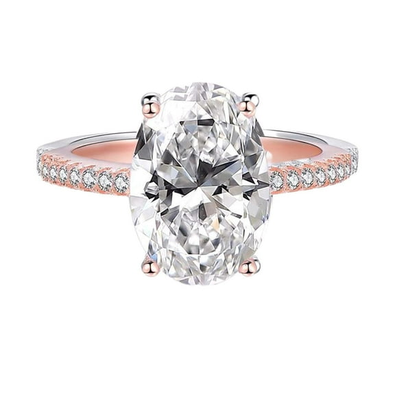 Leodye 1PCS Classic Oval Cut Engagement Ring Timeless Design Women Proposal Wedding Commitment Gift Ring