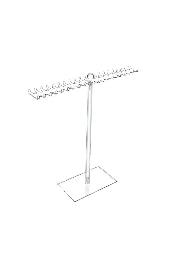 1PCS Clear Necklace Organizer Jewelry Display Tree Stand with Hooks Hanger Rack for Necklaces Chains Pendants Bracelets and Rings -11.5x3.3x11.6in
