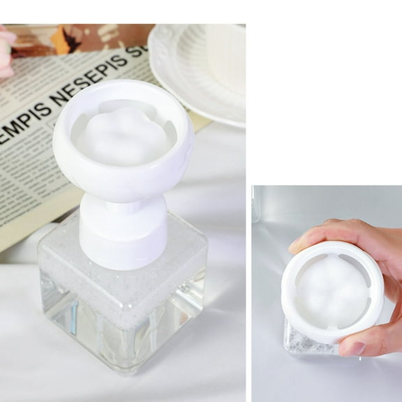 Leodye 1PCS Clear Plastic Empty Refillable Flower Foam Pump Soap Dispenser Bottles 2 Sizes Optional for Home and Bathroom Use -2.56 × 6.10 IN