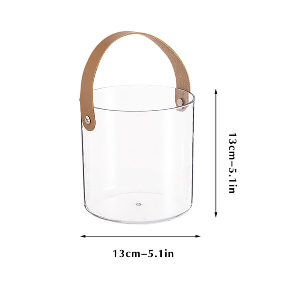 Leodye 1PCS Clear Plastic Ice Bucket, Multi-Purpose Chilling Tub, Portable Wine Cooler for Party Champagne Beer Beverage Cooling --5.1*5.1IN