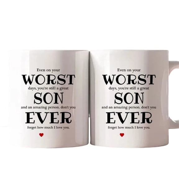 Leodye 1PCS Coffee Cup White Pun Ceramic Mug for Home office Daily Use -3.7*3.1IN