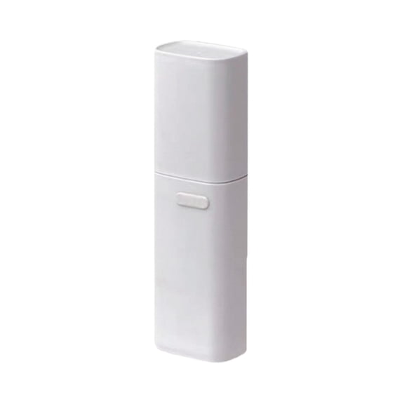 Leodye 1PCS Compact Small White Travel Toothbrush Cup Case with Ventilation Hole Portable Travel Toothbrush Cup with Cover Storage Container for School Camping Busines-7.87x2.36x1.57 in