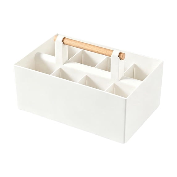 Leodye 1PCS Compartmentalized Desktop Storage Box, Multi-grid Partition Layout, Neat Organizer for Small Item Storage -9.76x6.22x4.13in