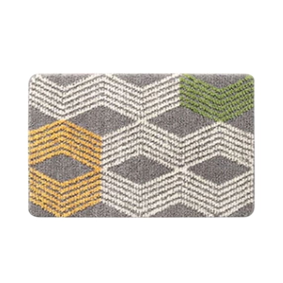 Leodye 1PCS Contour-shaped Microfiber Bath Rug Soft Absorbent Home Bathroom Non-slip Toilet Floor Mat -15.74x23.62 in