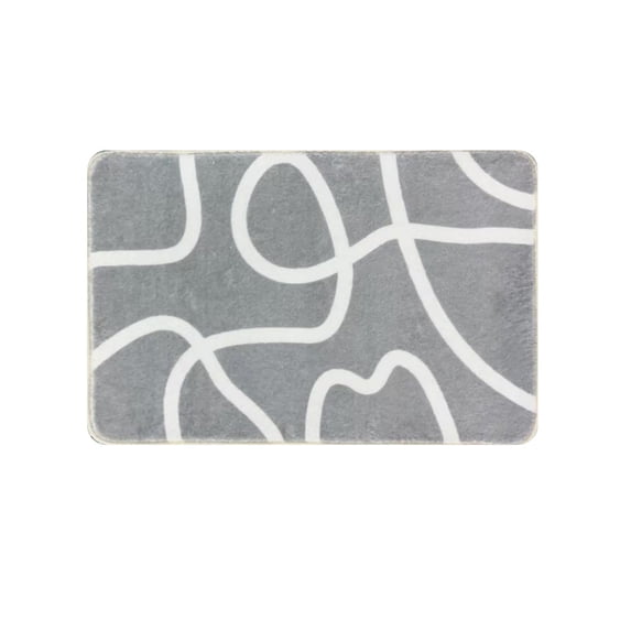 Leodye 1PCS Contour-shaped Microfiber Bath Rug Soft Absorbent Home Bathroom Non-slip Toilet Floor Mat -15.74x23.62 in