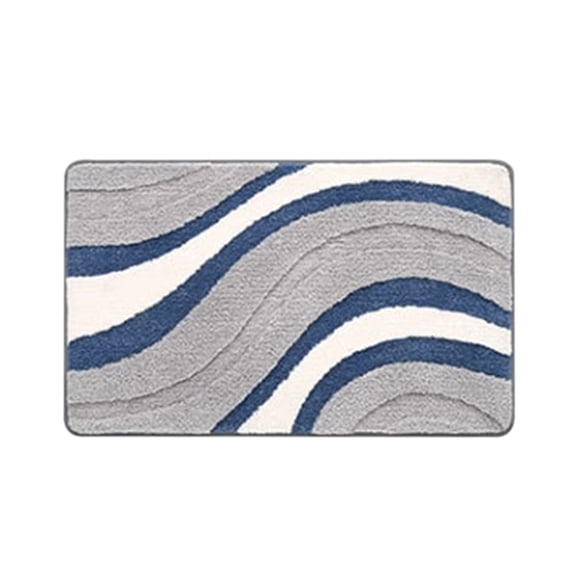 Leodye 1PCS Contour-shaped Microfiber Bath Rug Soft Absorbent Home Bathroom Non-slip Toilet Floor Mat -15.74x23.62 in