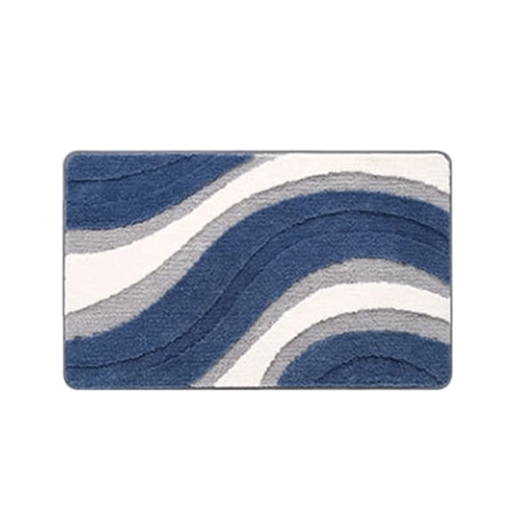 Leodye 1PCS Contour-shaped Microfiber Bath Rug Soft Absorbent Home Bathroom Non-slip Toilet Floor Mat -15.74x23.62 in