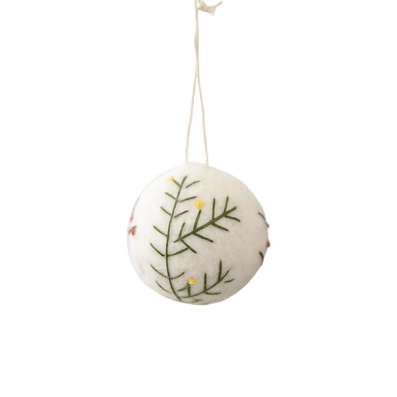 Leodye 1PCS Cotton Christmas Ball Pendant, Hanging Ornament for Xmas Tree and Indoor Holiday Scene Decoration -2.2 Inch