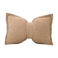 thumbnail image 1 of Leodye 1PCS Cotton Linen Solid Color Bow Pillow Design Sofa Lumbar Pillow Mother's Day Gift Accessory -19.6x11.8 Inches, 1 of 6