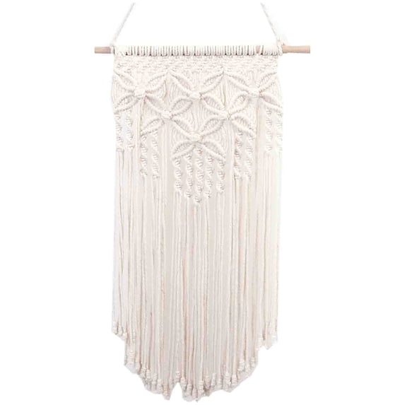 Leodye 1PCS Cotton Rope Wall Tapestry Hand Woven Fringe Hanging Decor for Bedroom Living Room Wedding Background Layout -31.49*15.74in