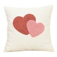 thumbnail image 1 of Leodye 1PCS Cream-style Velvet Pillow 3D Heart Embroidery Stylish Home Living Room Valentine’s Day Sofa Decor Cushion -17.72x17.72in, 1 of 6