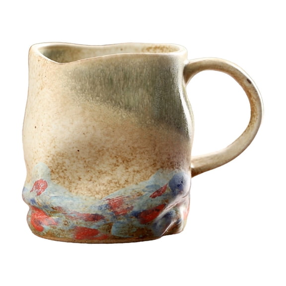 Leodye 1PCS Creative Ceramic Shaped Coffee Mug Stylish Durable Home office Daily Drinking Coffee Cup -4.72x3.22x3.74in