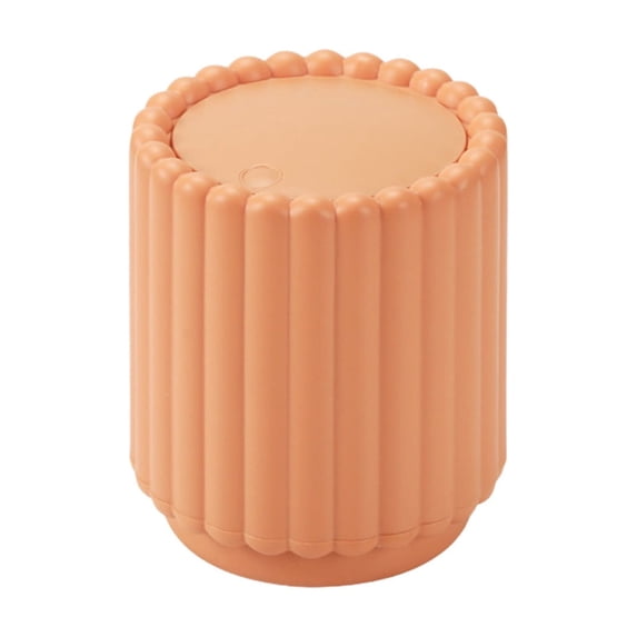 Leodye 1PCS Creative Mini Desktop Trash Can with Lid Push Type Storage Bucket for Home Desk Coffee Table Cleaning -5.91×5.12×5.12in