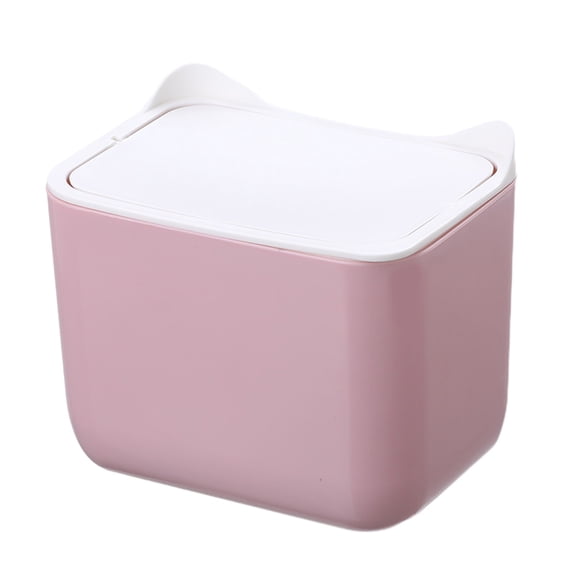 Leodye 1PCS Cute Desktop Trash Can - Large Capacity Non-slip Heightened Base, Lidless for Kitchen/Bedroom -6.89x6.10x4.92in