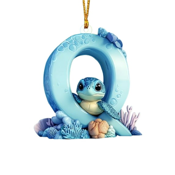 Leodye 1PCS Cute Turtle Letter-Shaped Ornament - Decorative Ornament for Home & Gifts -3.5IN