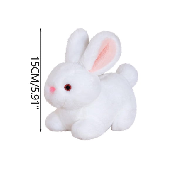 Leodye 1PCS Cute White Plush Toys, Soft Bunny Stuffed Dolls, Perfect Easter Gift for Kids and Home Decoration