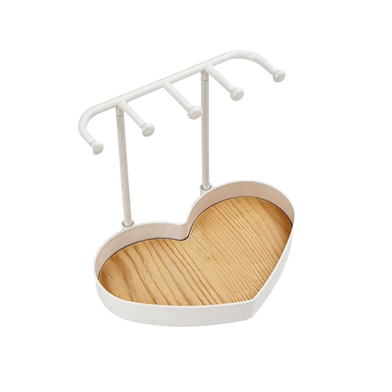 Leodye 1PCS Desktop Jewelry Display Storage Rack with Base Tray and Anti Slip Hooks Organizer Holder for Necklaces Earrings Bracelets Small Ornaments -8.27x5.91x7.87in