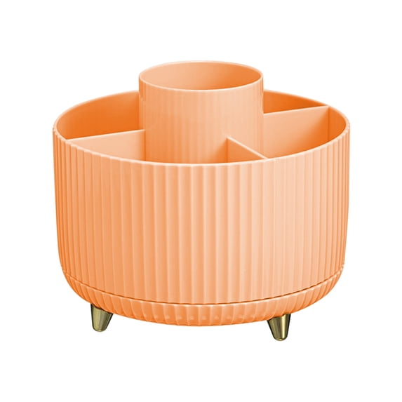 Leodye 1PCS Desktop Rotating Makeup Brush Organizer Cosmetic Container for Dresser Eyeshadow Brushes Lipstick and Pen -5.91x5.91x4.92in