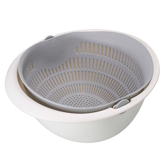 Leodye 1PCS Double Basket Kitchen Strainer - Bowl-shaped, Multi-use for Washing Noodles, Vegetables & Fruits -3.94×9.06IN