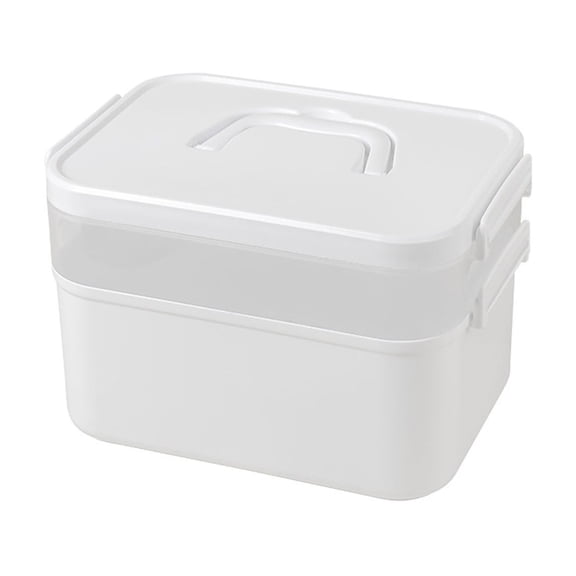 Leodye 1PCS Double Layer Large Capacity Nail Art Storage Box Portable Case for Nail Polish Glues Tools Professional -11.8*5.9*5.9IN