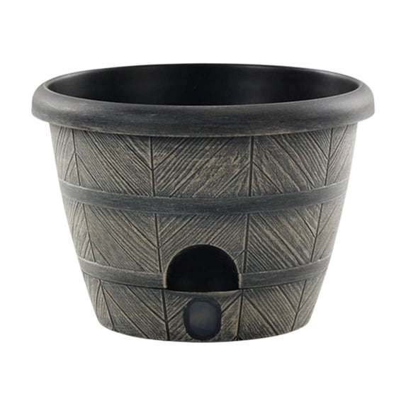 Leodye 1PCS Double Layer Self-Watering Barrel Planter Thickened Plastic Flower Pot with Bottom Water Reservoir for Indoor Green Plant Cultivation -5.90x3.93x3.93 inches